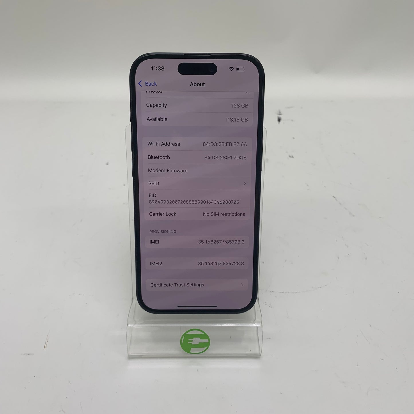 Unlocked Apple iPhone 15 128GB Black MTLV3LL/A