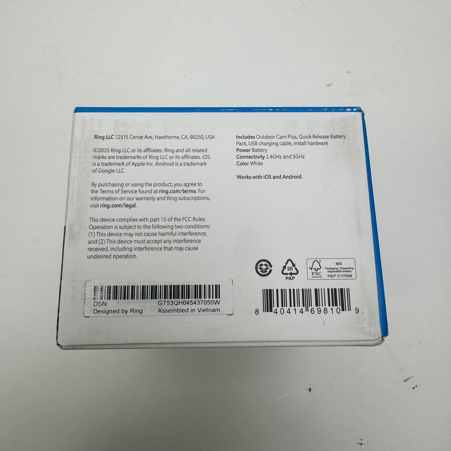New Ring Outdoor 4 Outdoor Camera White B0D241GHP5