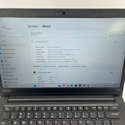 Lenovo ThinkPad E490S 14" i5-8265U 1.6GHz 8GB RAM 512GB SSD