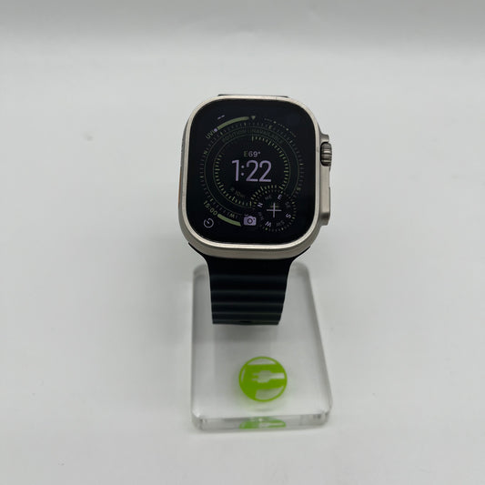GPS Only Apple Watch Ultra 49MM Natural Titanium Black Ocean Band MQET3LL/A