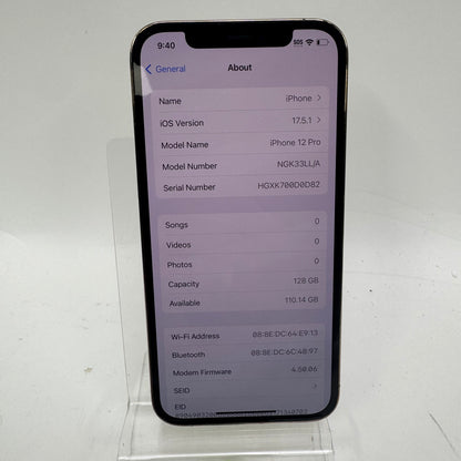 Unlocked Apple iPhone 12 Pro 128GB 17.5.1 Gold NGK33LL/A