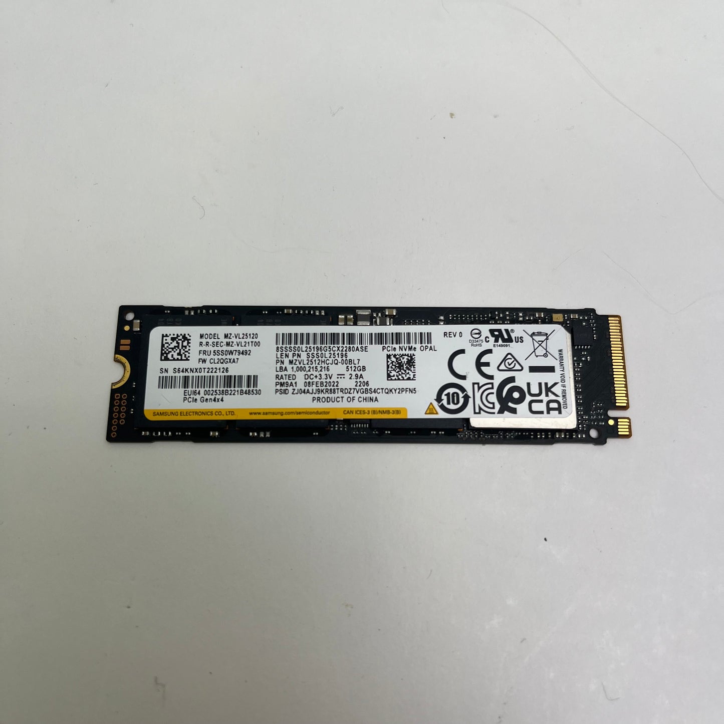 Samsung 2280mm PM9A1 512GB M.2 NVMe Gen 4.0 x 4 SSD