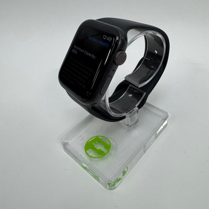 Unlocked Apple Watch SE 2nd Gen 44MM Black Aluminum Black Sport Band MYER2LL/A