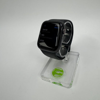 Unlocked Apple Watch SE 2nd Gen 44MM Black Aluminum Black Sport Band MYER2LL/A