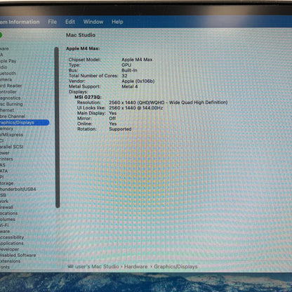 2025 Apple Mac Studio M4 Max 32 Core 4.5GHz 36GB RAM 1TB SSD A3143
