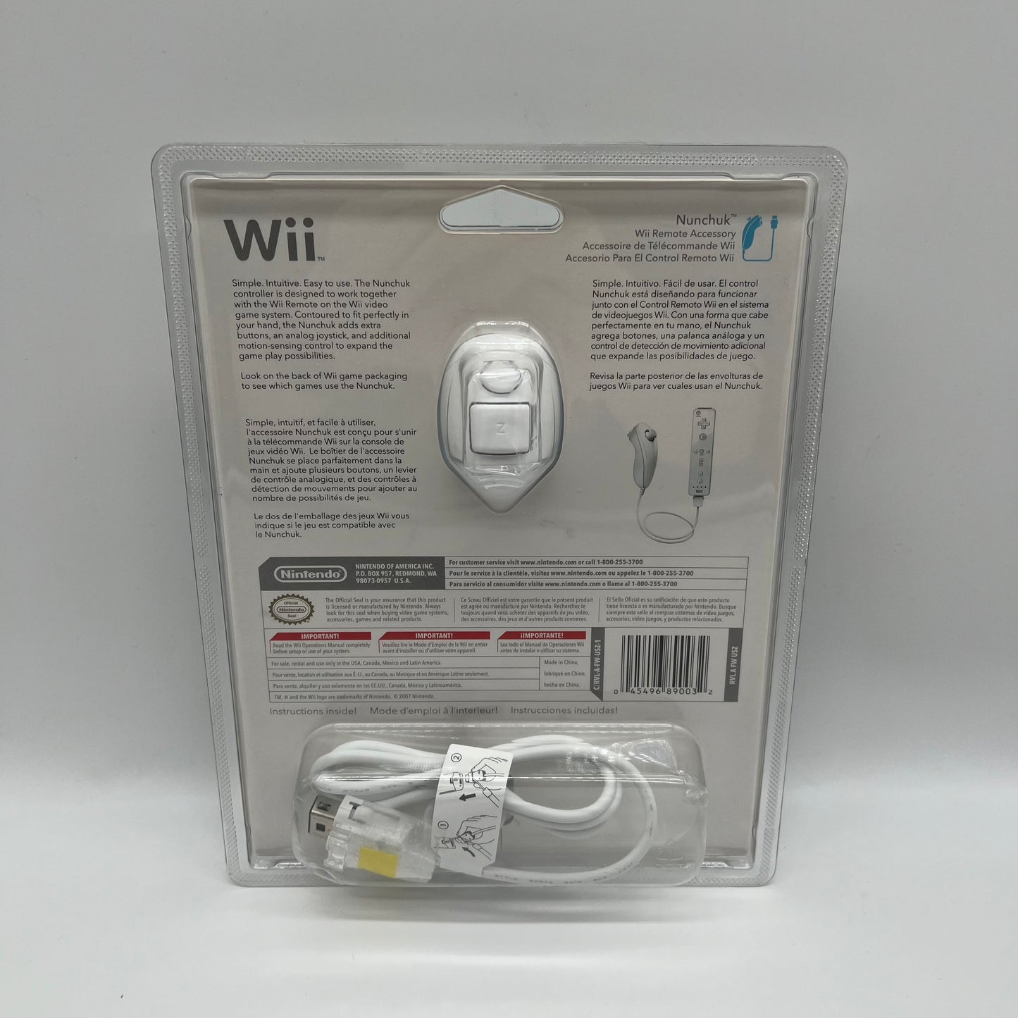 New Nintendo Wii Nunchuk Controller RVL-004 White