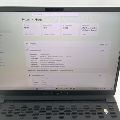 Alienware M16 R1 16" Ryzen 9 7845HX 3.0GHz 32GB RAM 1TB SSD RTX 4080 480Hz