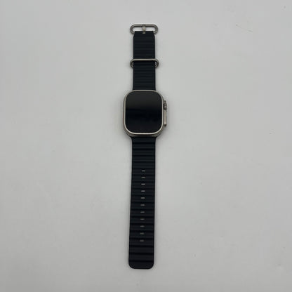 GPS Only Apple Watch Ultra 49MM Natural Titanium Black Ocean Band MQET3LL/A
