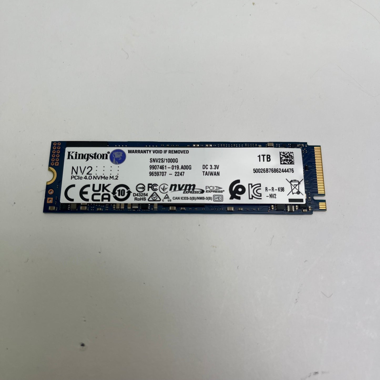 Kingston 2280mm NV2 1TB M.2 NVMe Gen 4.0 x 4 SSD SNV2S1000G